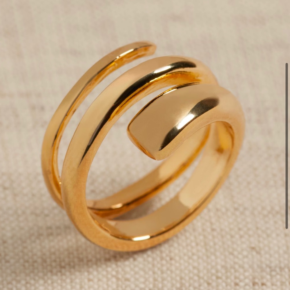 BR Aureus & Argent Ravena Coil gold ring 8 NWT - Picture 2 of 3